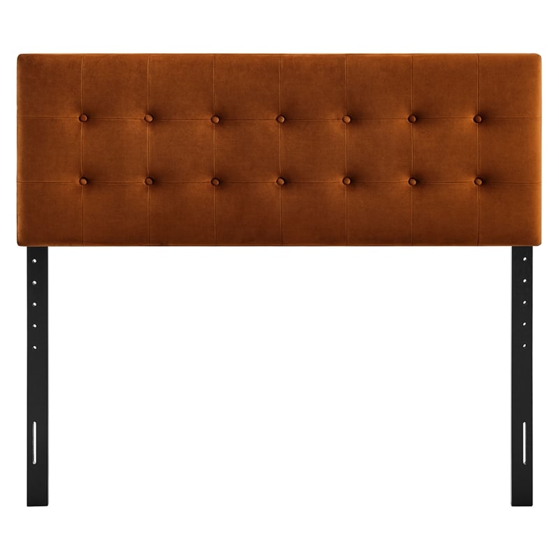 Emily Stain-Resistant Performance Velvet Full Size Headboard in Rust