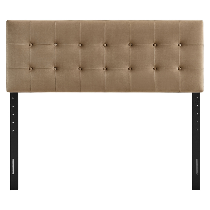 Emily Stain-Resistant Performance Velvet Full Size Headboard in Taupe