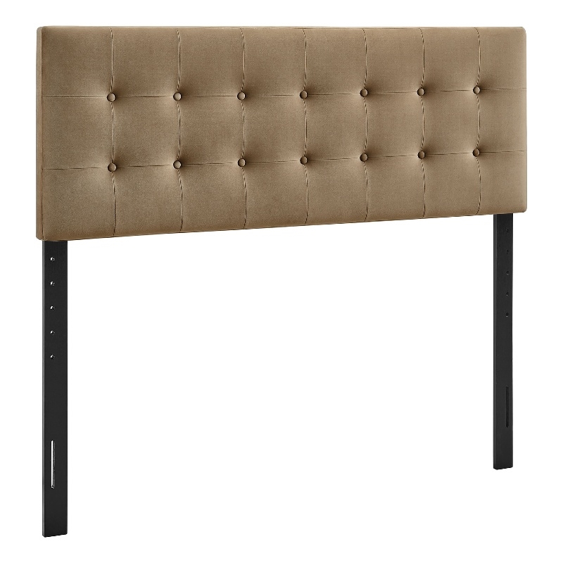 Emily Stain-Resistant Performance Velvet Full Size Headboard in Taupe