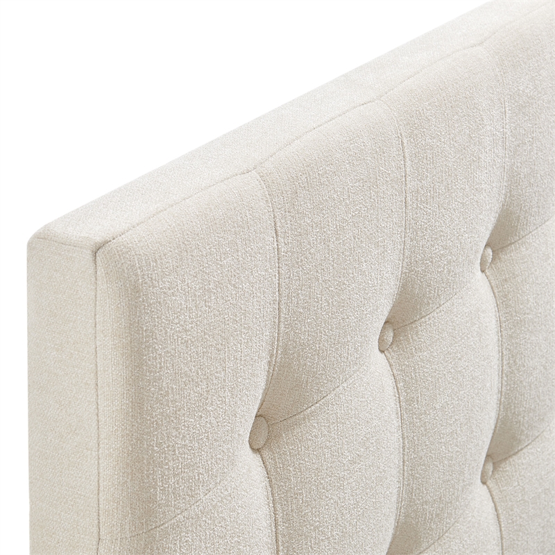 Emily Fabric Upholstered Full Size Headboard in Ecru