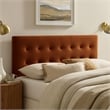 Emily Stain-Resistant Performance Velvet Queen Size Headboard in Rust