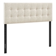 Emily Fabric Upholstered Queen Size Headboard in Ecru