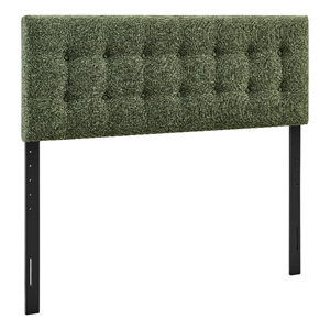 Emily Fabric Upholstered Queen Size Headboard in Foliage
