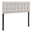 Emily Fabric Upholstered Queen Size Headboard in Linen