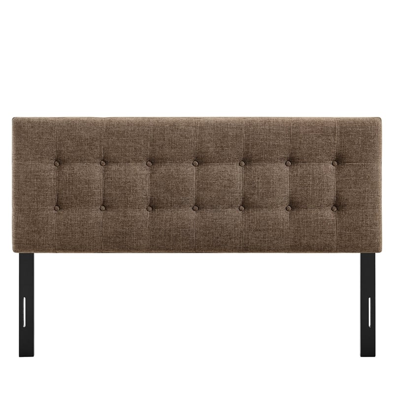 Emily Fabric Upholstered Queen Size Headboard in Mocha