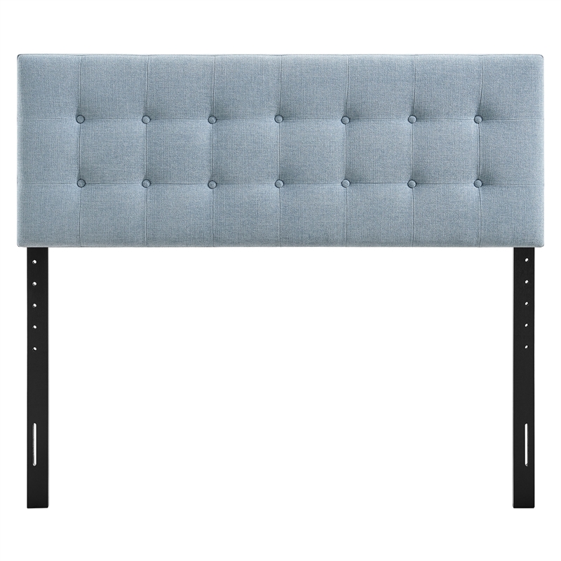 Emily Fabric Upholstered Queen Size Headboard in Sky Blue