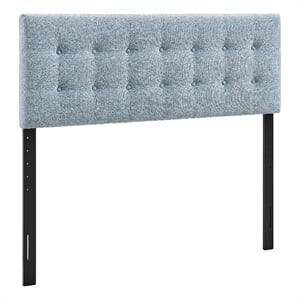 Emily Fabric Upholstered Queen Size Headboard in Sky Blue