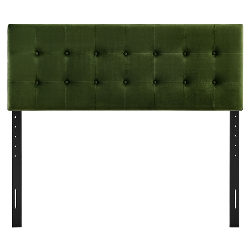Emily Stain-Resistant Performance Velvet King Size Headboard in Moss Green