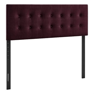 Emily Stain-Resistant Performance Velvet King Size Headboard in Mulberry