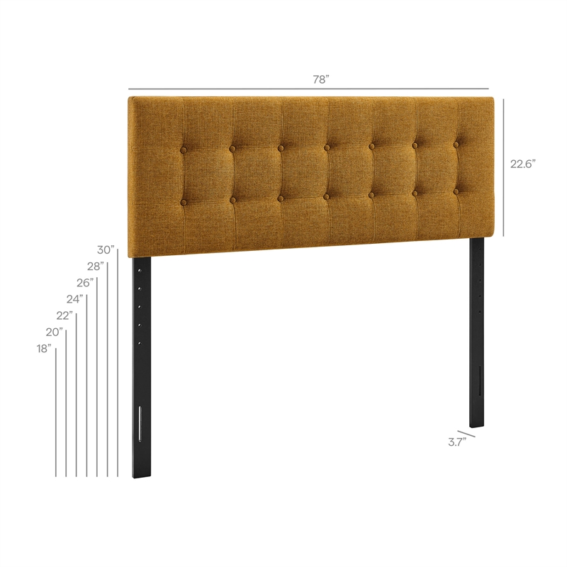 Emily Fabric Upholstered King Size Headboard in Copper
