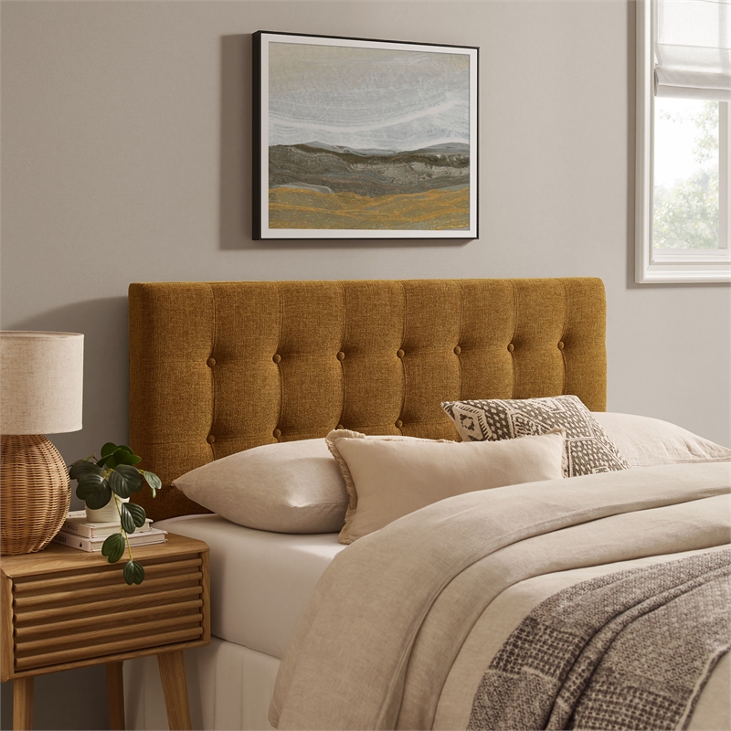Emily Fabric Upholstered King Size Headboard in Copper