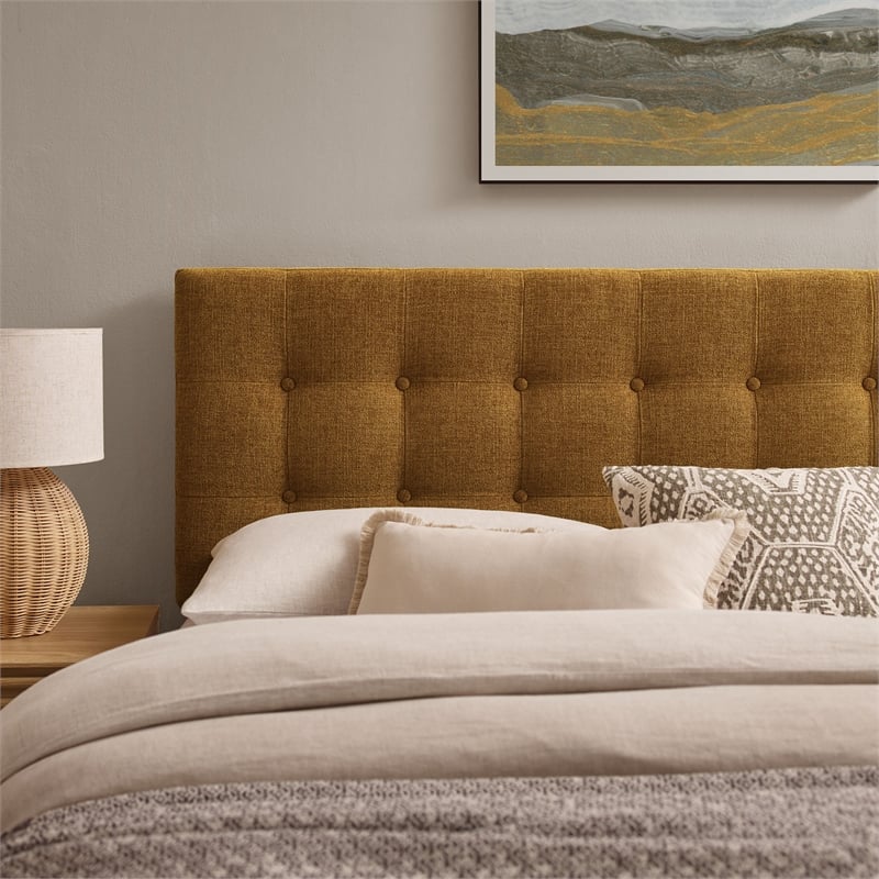 Emily Fabric Upholstered King Size Headboard in Copper