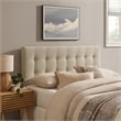 Emily Fabric Upholstered King Size Headboard in Ecru