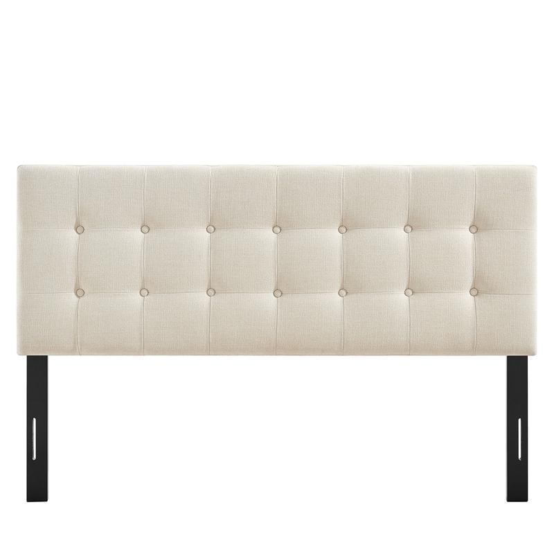 Emily Fabric Upholstered King Size Headboard in Ecru
