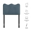 Athena Stain-Resistant Performance Velvet Twin Size Headboard in Cadet Blue
