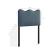 Athena Stain-Resistant Performance Velvet Twin Size Headboard in Cadet Blue