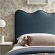 Athena Stain-Resistant Performance Velvet Twin Size Headboard in Cadet Blue