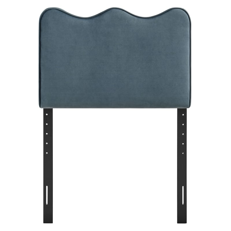 Athena Stain-Resistant Performance Velvet Twin Size Headboard in Cadet Blue