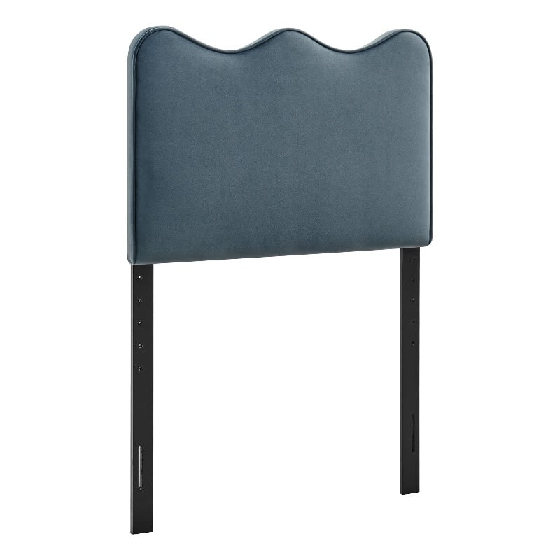 Athena Stain-Resistant Performance Velvet Twin Size Headboard in Cadet Blue
