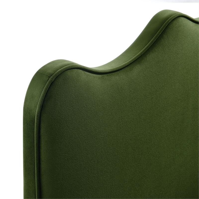 Athena Stain-Resistant Performance Velvet Twin Size Headboard in Moss Green