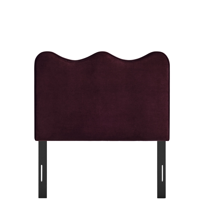 Athena Stain-Resistant Performance Velvet Twin Size Headboard in Mulberry