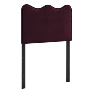 Athena Stain-Resistant Performance Velvet Twin Size Headboard in Mulberry