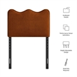 Athena Stain-Resistant Performance Velvet Twin Size Headboard in Rust