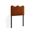 Athena Stain-Resistant Performance Velvet Twin Size Headboard in Rust