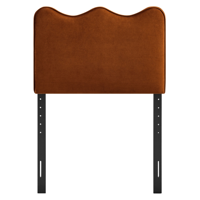 Athena Stain-Resistant Performance Velvet Twin Size Headboard in Rust