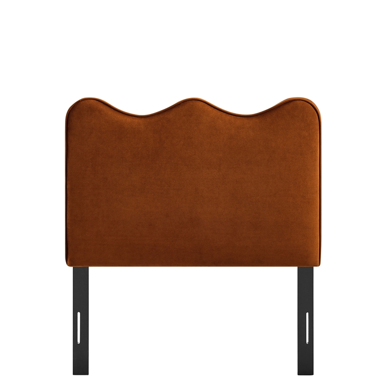 Athena Stain-Resistant Performance Velvet Twin Size Headboard in Rust