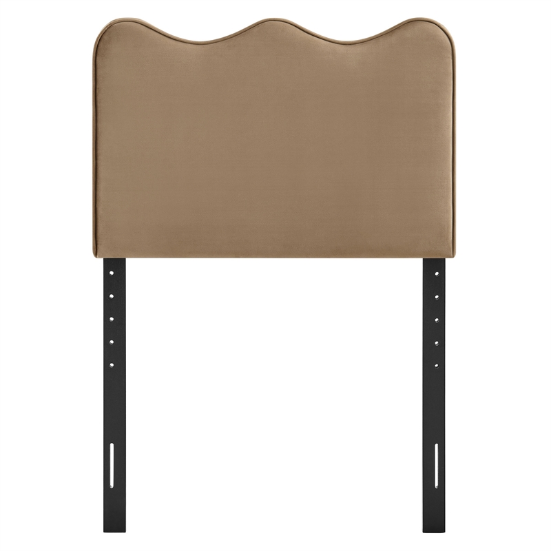 Athena Stain-Resistant Performance Velvet Twin Size Headboard in Taupe