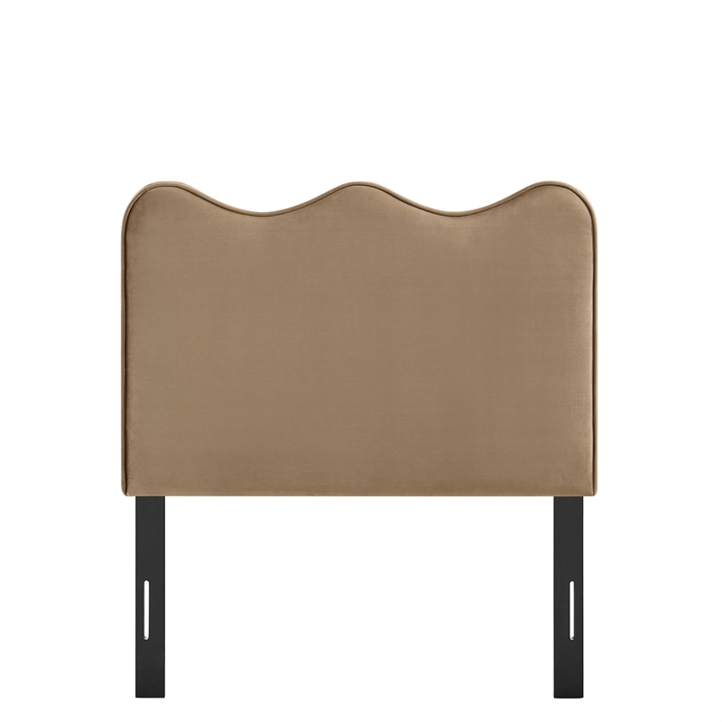 Athena Stain-Resistant Performance Velvet Twin Size Headboard in Taupe