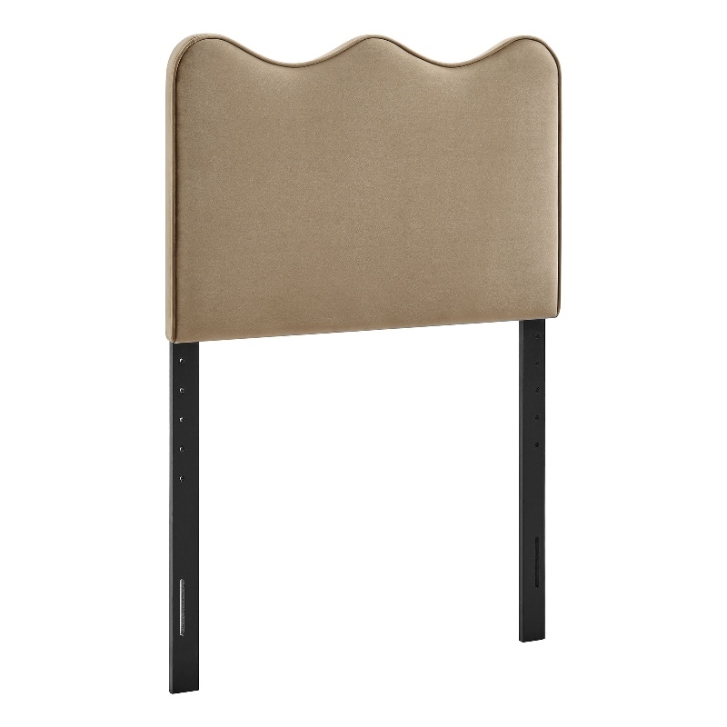 Athena Stain-Resistant Performance Velvet Twin Size Headboard in Taupe