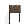 Athena Striped Fabric Upholstered Twin Size Headboard in Earth Stripe