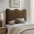 Athena Striped Fabric Upholstered Twin Size Headboard in Earth Stripe