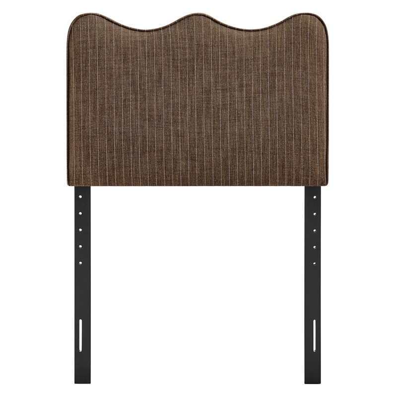 Athena Striped Fabric Upholstered Twin Size Headboard in Earth Stripe