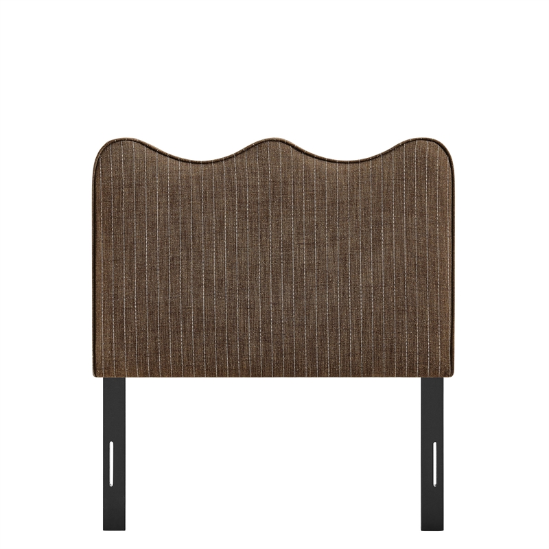Athena Striped Fabric Upholstered Twin Size Headboard in Earth Stripe