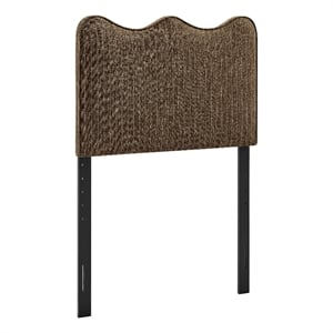 Athena Striped Fabric Upholstered Twin Size Headboard in Earth Stripe