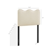 Athena Striped Fabric Upholstered Twin Size Headboard in Oatmeal Stripe