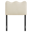 Athena Striped Fabric Upholstered Twin Size Headboard in Oatmeal Stripe