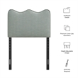 Athena Striped Fabric Upholstered Twin Size Headboard in Spa Blue Stripe