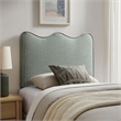 Athena Striped Fabric Upholstered Twin Size Headboard in Spa Blue Stripe