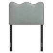 Athena Striped Fabric Upholstered Twin Size Headboard in Spa Blue Stripe