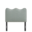 Athena Striped Fabric Upholstered Twin Size Headboard in Spa Blue Stripe