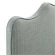 Athena Striped Fabric Upholstered Twin Size Headboard in Spa Blue Stripe
