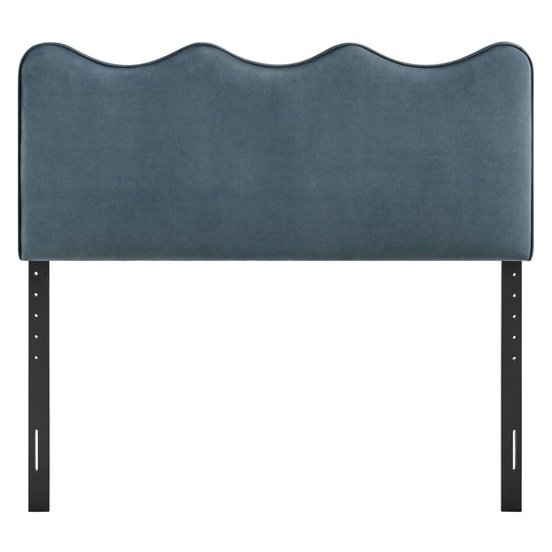 Athena Stain-Resistant Performance Velvet Full Size Headboard in Cadet Blue