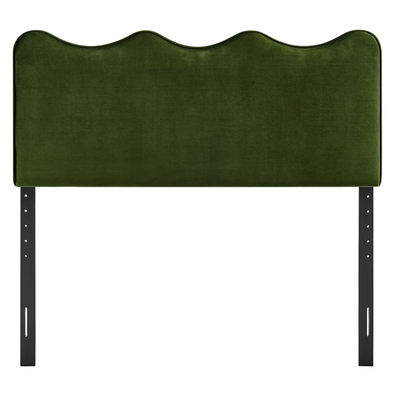 Athena Stain-Resistant Performance Velvet Full Size Headboard in Moss Green