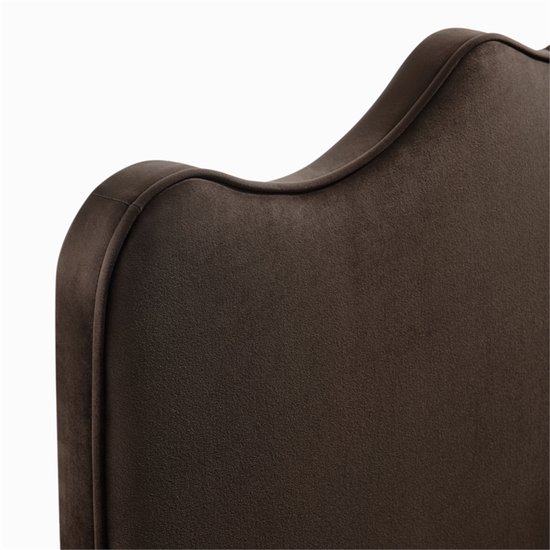 Athena Stain-Resistant Performance Velvet Queen Size Headboard in ChocolateBrown