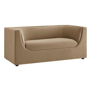 Hilda 67&quot Curved Back Performance Velvet Loveseat in Taupe