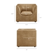 Modway Hilda Curved Back Vegan Leather Upholstered Armchair in Toast